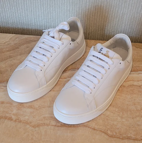 Lanvin DDB0 white Leather Sneakers MSRP $650